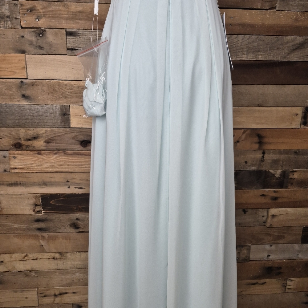 Azazie Sea Glass Blue Maxi Dress Womens Size 4 Prom Bridesmaid Dress NWT - Picture 7 of 12
